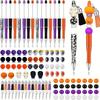 W89C 123Pcs Novelty Beading Ballpoint Pen Halloween Beadable Ballpoint Pen with Beads, Lobster Clasps, Tassels Pendant