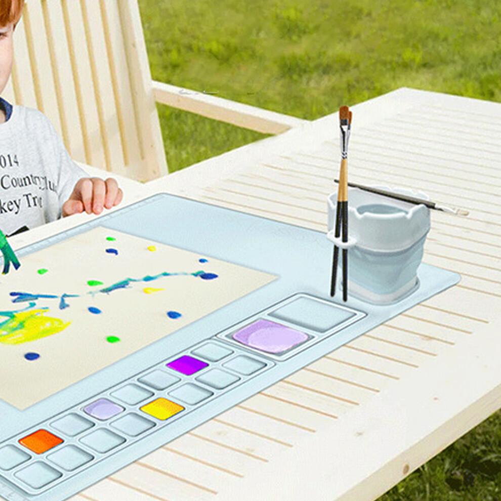 Silicone Drawing Mat with Water Cup - Washable, 41x51cm