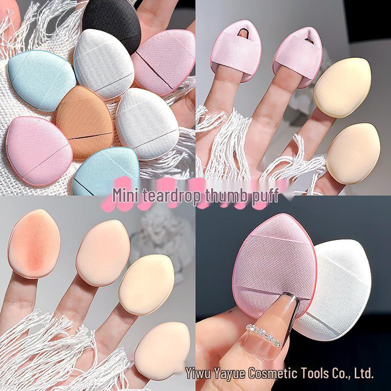 Mini Finger Puff Cushion - Super Soft Sponge for Loose Powder Setting and Concealing, Non-Absorbent