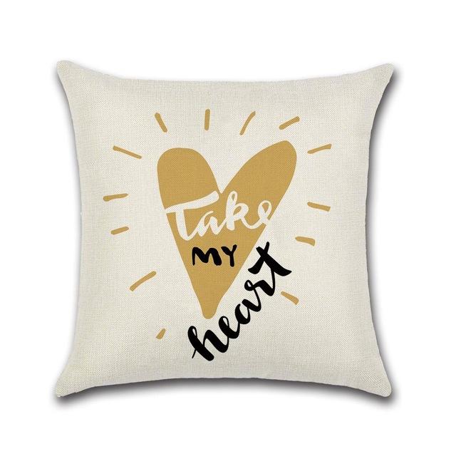 Creative Couple Cushion Cover Cotton Linen Throw Pillow Case For Sofa Lovers Valentine'S Day Decorative Pillowcase Cushion Cover