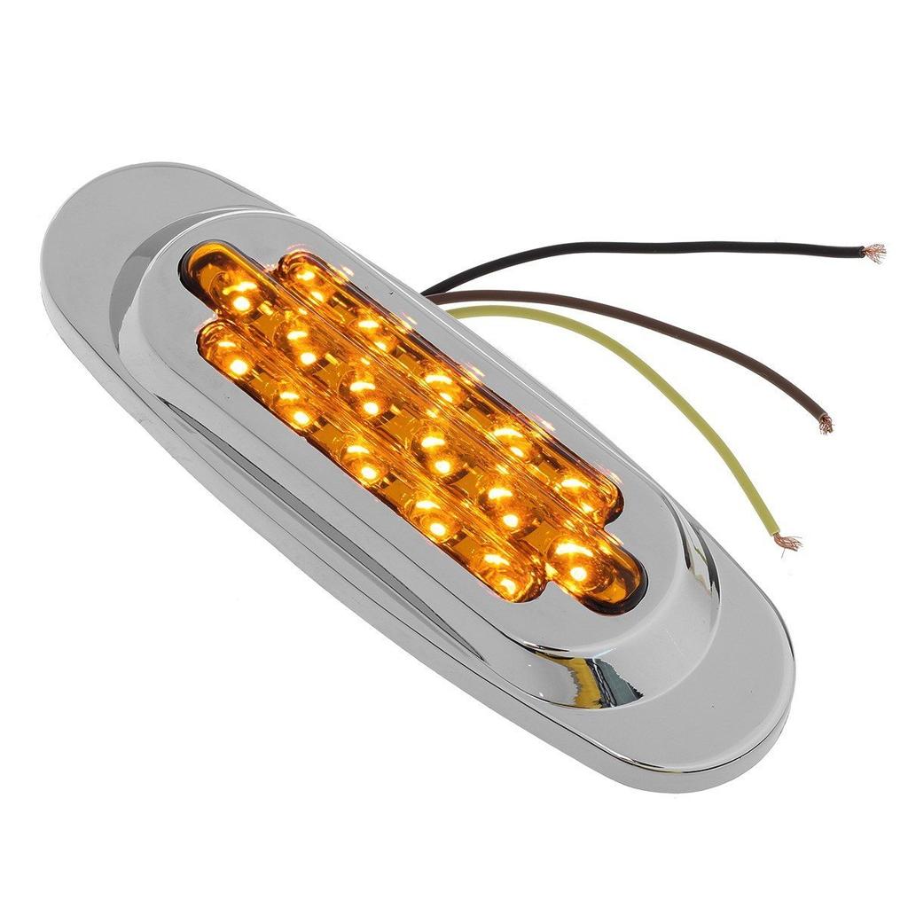 20PCS Red Amber Car Light LED Marker Side Lights Truck Side Marker Lamp Trailer Lighting 16LED Car Indicator Clearance Lights
