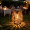 Boho-Style Handmade Solar Powered Rattan Chandelier - Waterproof Solar Light - with Handle, Ideal for Decorating Gardens