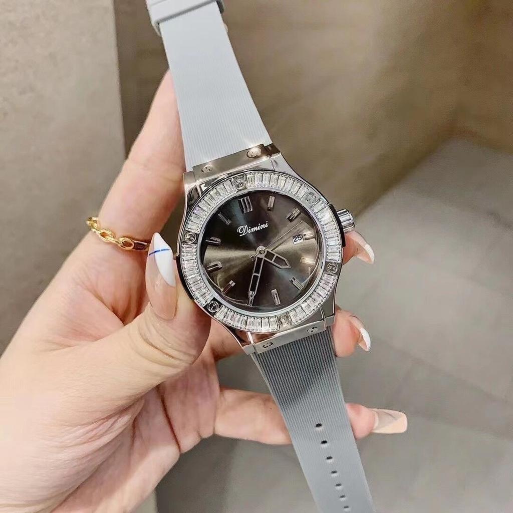 Watch Lady Domineering Personality Silicone Strap Sports Timing Running Seconds Large Dial Women'S Watch Diamond Waterproof