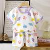 Kids Cotton Summer Outfit Set - Short Sleeve T-Shirt & Shorts 2-Piece Pajamas for Boys and Girls Clothing Sets
