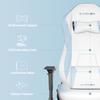 KORNOX Ergonomic Gaming Chair PU with Footrest for Adults,Office Chair High Back,Game Chair with Headrest and Lumbar Support for Girl,White