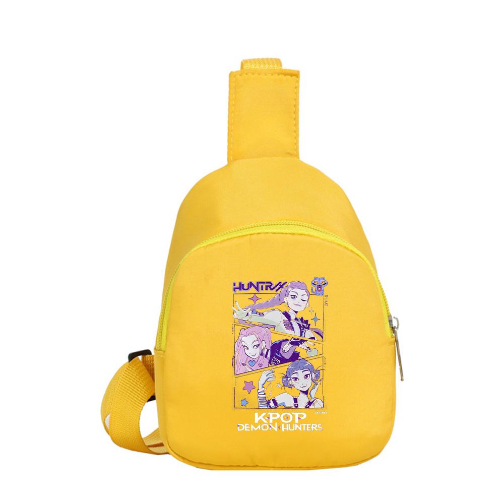 Cartoon Anime K-Pop Demon Hunters Printed Kawaii Chest Pack for Boy Girl Shoulder Bag Student Portable Crossbody Pouch Christmas Gift
