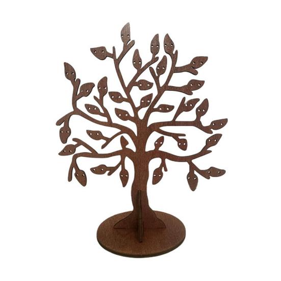 Wooden Jewelry Stand Tree Shape Functional Earring Necklace Storage Holder Rings Accessories Wood Organizer