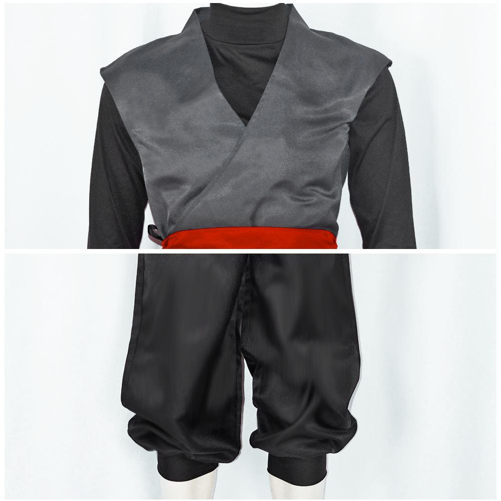 Mens Black Cosplay Costume Anime Kung Fu Suit Outfits Uniform Halloween Full Set