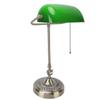 Vintage Desk Lamp Plug In Table Lamp with Green Glass Shade Pull Chain Switch for Home Bedroom Study Room US Plug 110V