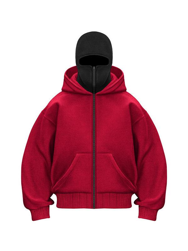 Trendy Unisex Double-Layer Hooded Zipper Sweatshirt for Autumn/Winter
