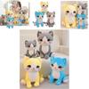 Adorable Cartoon Cat Plush Toy Sweet Cat Stuffed Animal Pillow For Kids And Girls