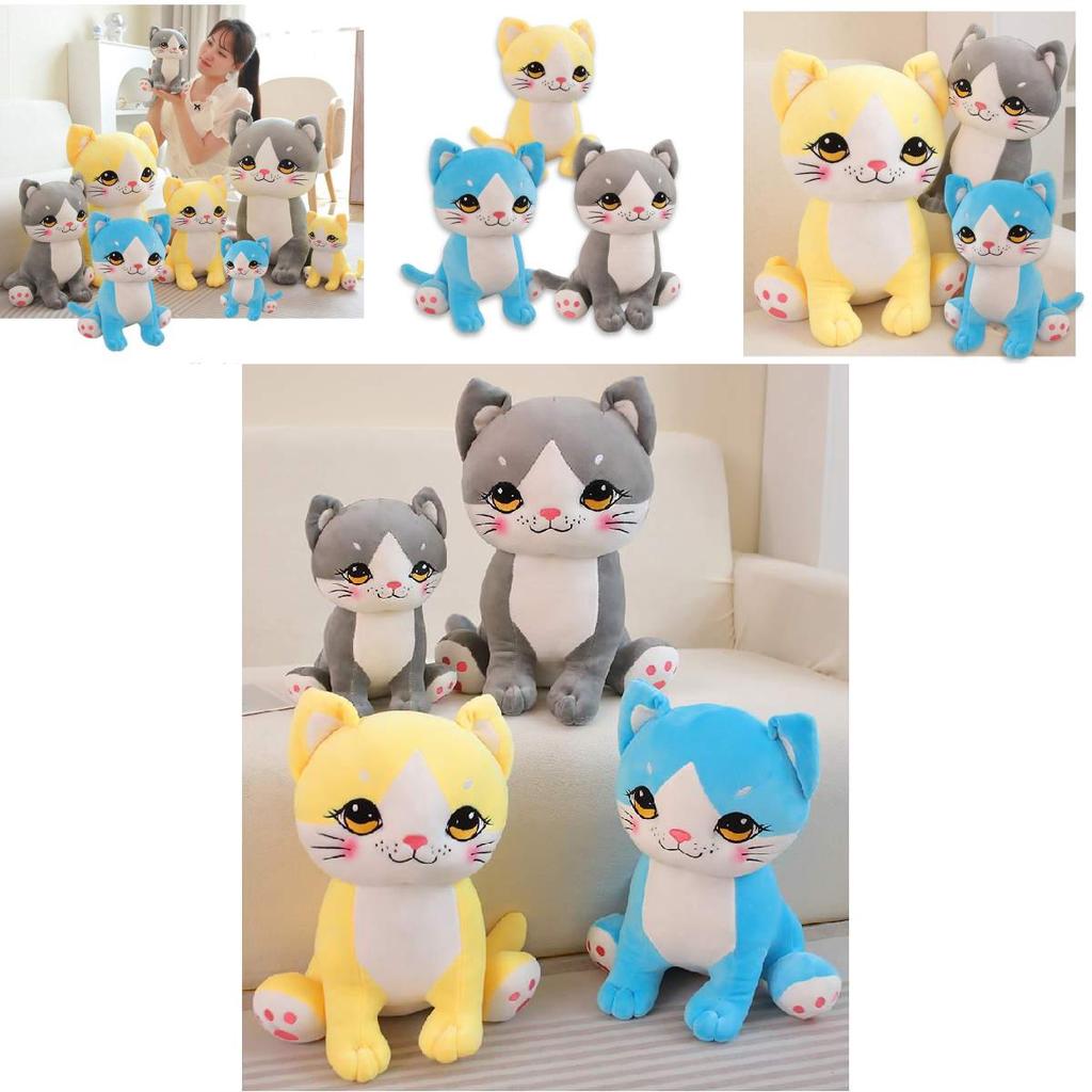 Adorable Cartoon Cat Plush Toy Sweet Cat Stuffed Animal Pillow For Kids And Girls