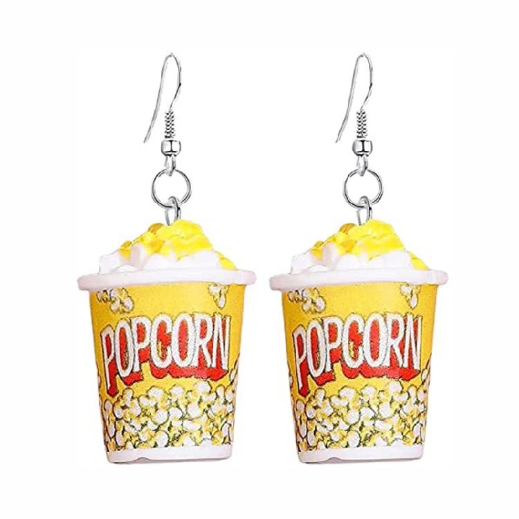 Simulation Popcorn Earrings Funny Three-dimensional Earrings for Birthday Gift 1
