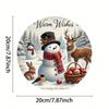pc Rustic Farmhouse Christmas Aluminum Tin Sign D Flat Printed Snowman and Friends Wreath Holiday Wall Decor for Craft