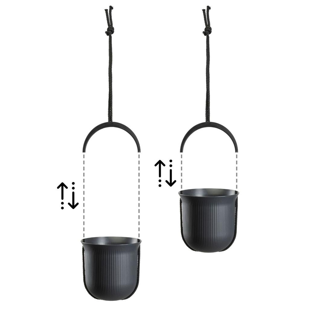 Donica Wisząca Aera Hang Recykling Antracyt 17,9 Cm