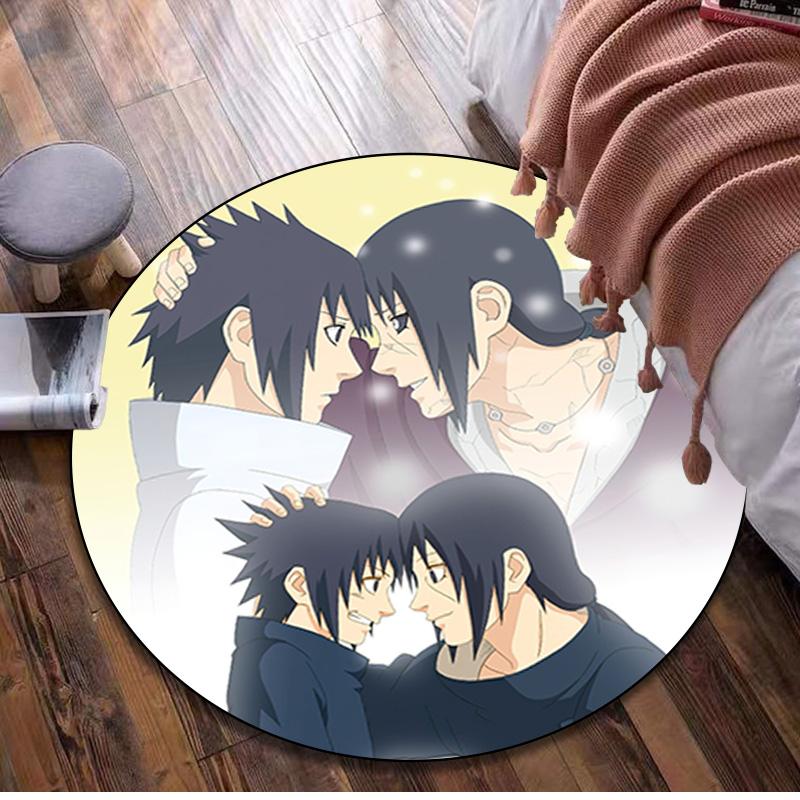 1Pc Uchiha Itachi Circular Print Rug - home decoration Carpet For Living Room Bedroom Flooring Computer Chair Area Rug