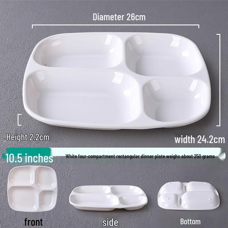 Melamine Square Divided Canteen Plate