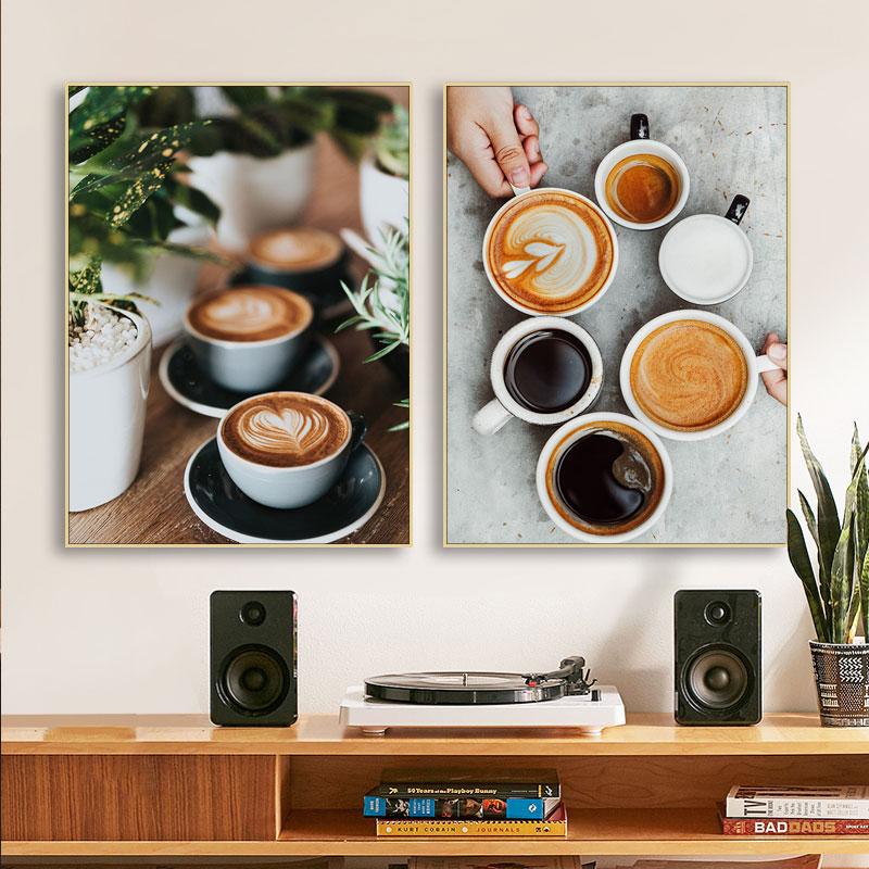 Coffee Posters Kitchen Decorative Painting Nordic Cafe Decor Pictures for Dining Room Wall Art Canvas Prints Cuadro No Frame