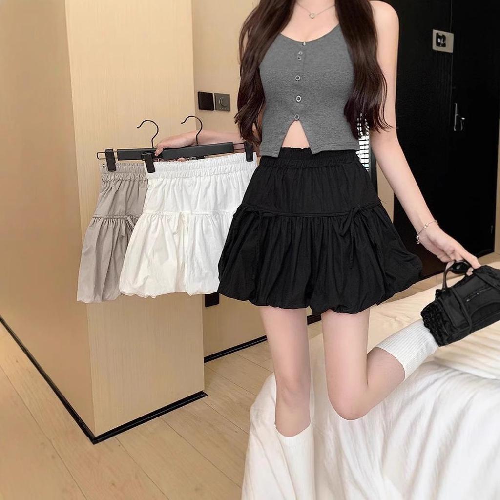 Design Sense White A-Line Midi Skirt: Summer Sweet Style with Tulip Details