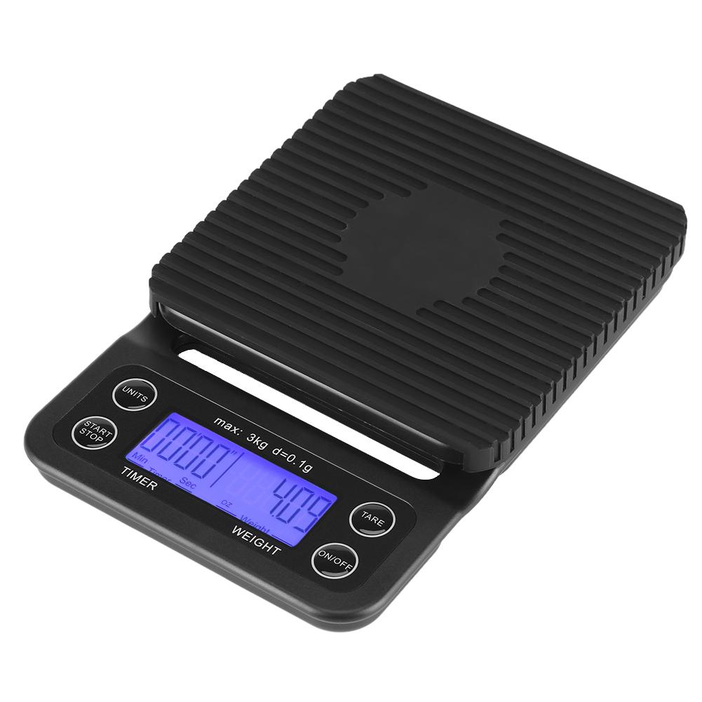 Kitchen Scale 3KG/0.1g Digital Scale Electronic LCD Kitchen Food Scale Drip Coffee Weighing with Timer