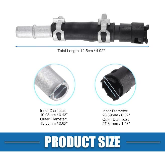 Engine Heater Hose Assembly No.5L3Z18472G HVAC Heater Pipe for Ford Expedition 2007-2010 Rubber Black