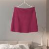 Burgundy Skirts Woman Short Autumn Solid Skinny Female A-line Short Skirt Elegant Office Lady Casual