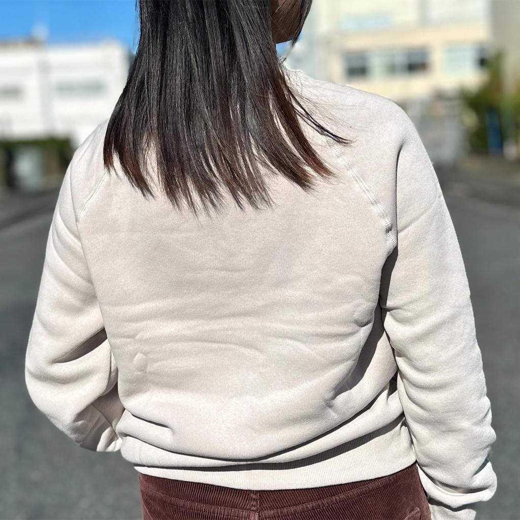 Logo Spark Women's Shaggy Boa-Lined Crew Sweatshirt, Sizes M and L (JP, Alphabet, M, Navy)