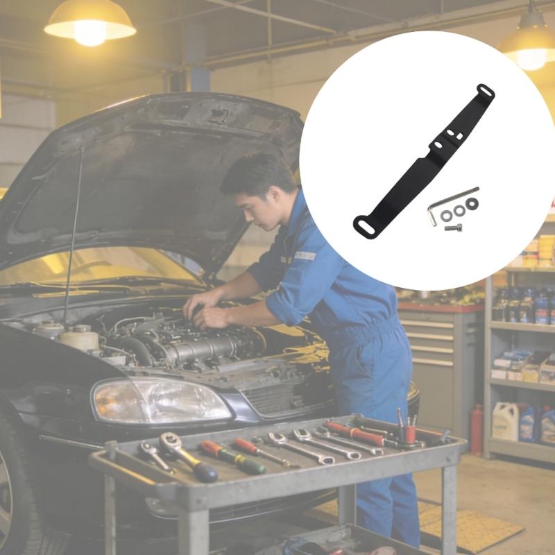 Metal Horn Installation Bracket with Slot and Center Hole Layout, Vehicle-Fit Mounting Support for Horn Replacement Positioning Work
