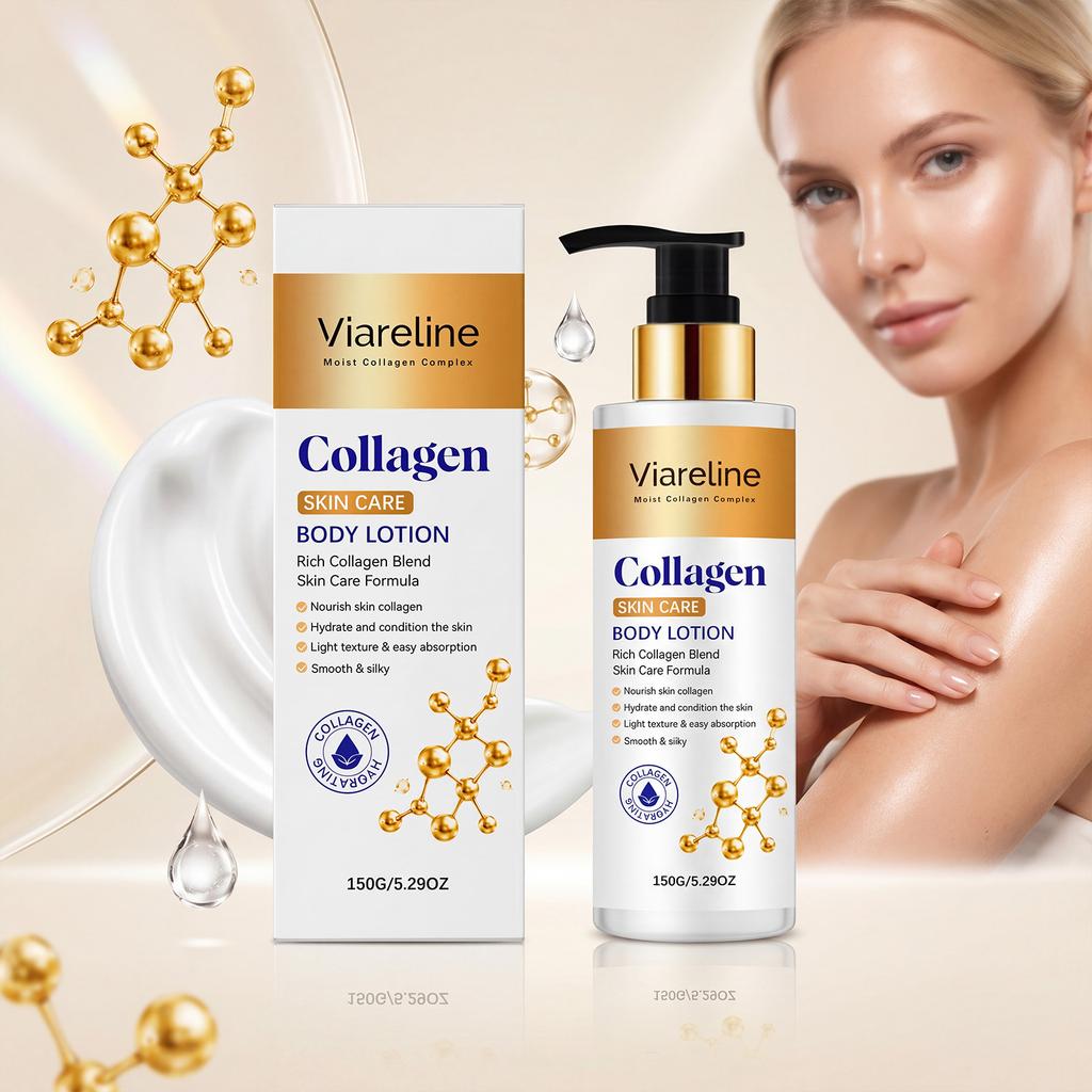 VIARELINE Collagen Moisturizing Body Lotion Hydrating Nourishing Smooth Skin Locking Moisture 150ml