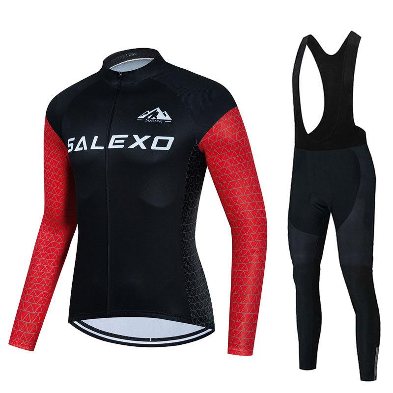 Team Version Men s Long-sleeved Cycling Suit, Quick-drying Breathable Strap Suit, 2026 Autumn Breathable Suit, Cycling Suit. XS