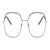 Prada Temple Logo Metal Rectangular Optical Frame Women's Rose Gold