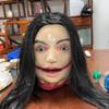 Horror Halloween Hanging Long Haired Female Ghost Head For Ghost Setup House