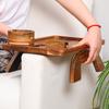 Sofa Food Tray with Cup Holder Phone Mount High Stability Smooth Edge Minimalist Style 3-in-1 Clip-on Tray Drink Holder