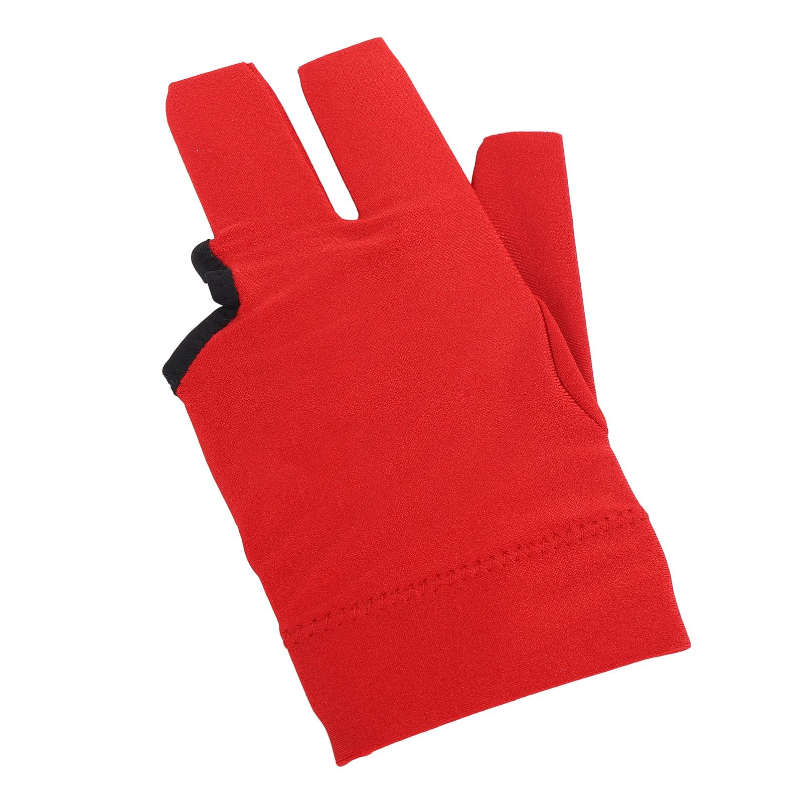 

Billiards Pool Gloves Brthable Elastic Anti Slip 3 Fingers Cue Gloves Cue Sports Gloves for Training