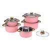 Cookware Set 16cm 18cm 20cm 22cm 24cm Even Heating Stainless Steel Stock Pots with Glass Lids for Kitchen Cooking