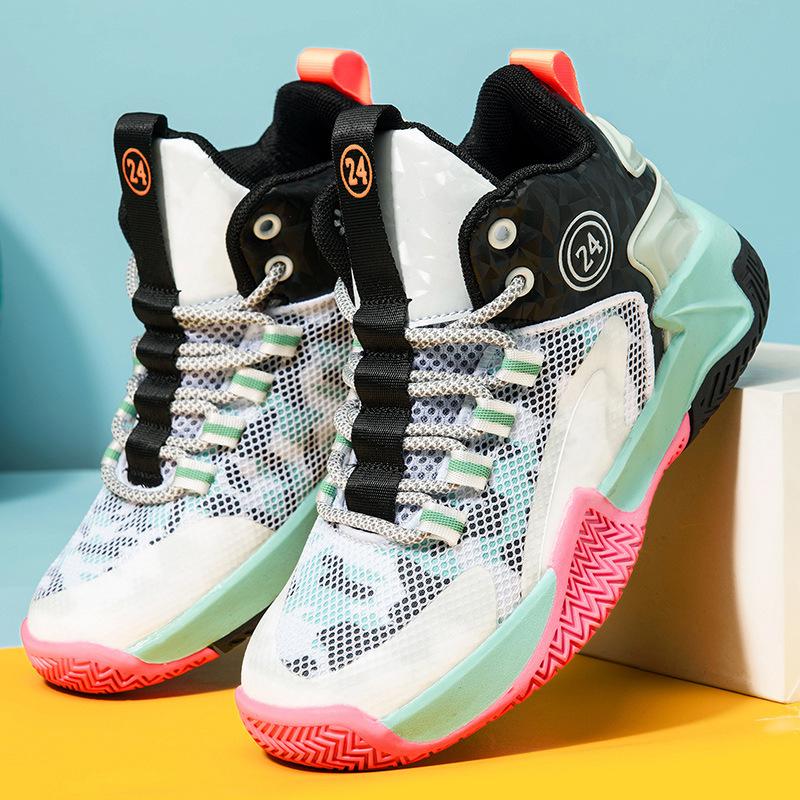 Children's Basketball Shoes for Summer New Style Boys' Sports Shoes for Large Children's Mesh Breathable Running Shoes for Boys' Sneakers