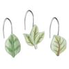 12 Pcs Leaf Shower Curtain Hooks Shower Curtain Hangers Heavy Duty Metal Shower Curtain Rings for Bathroom Decoration