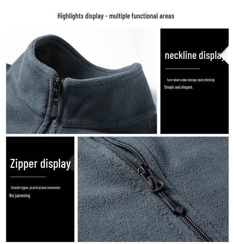 Men's Autumn Loose Fit Half-Zip Sherpa Fleece Pullover Sweatshirt
