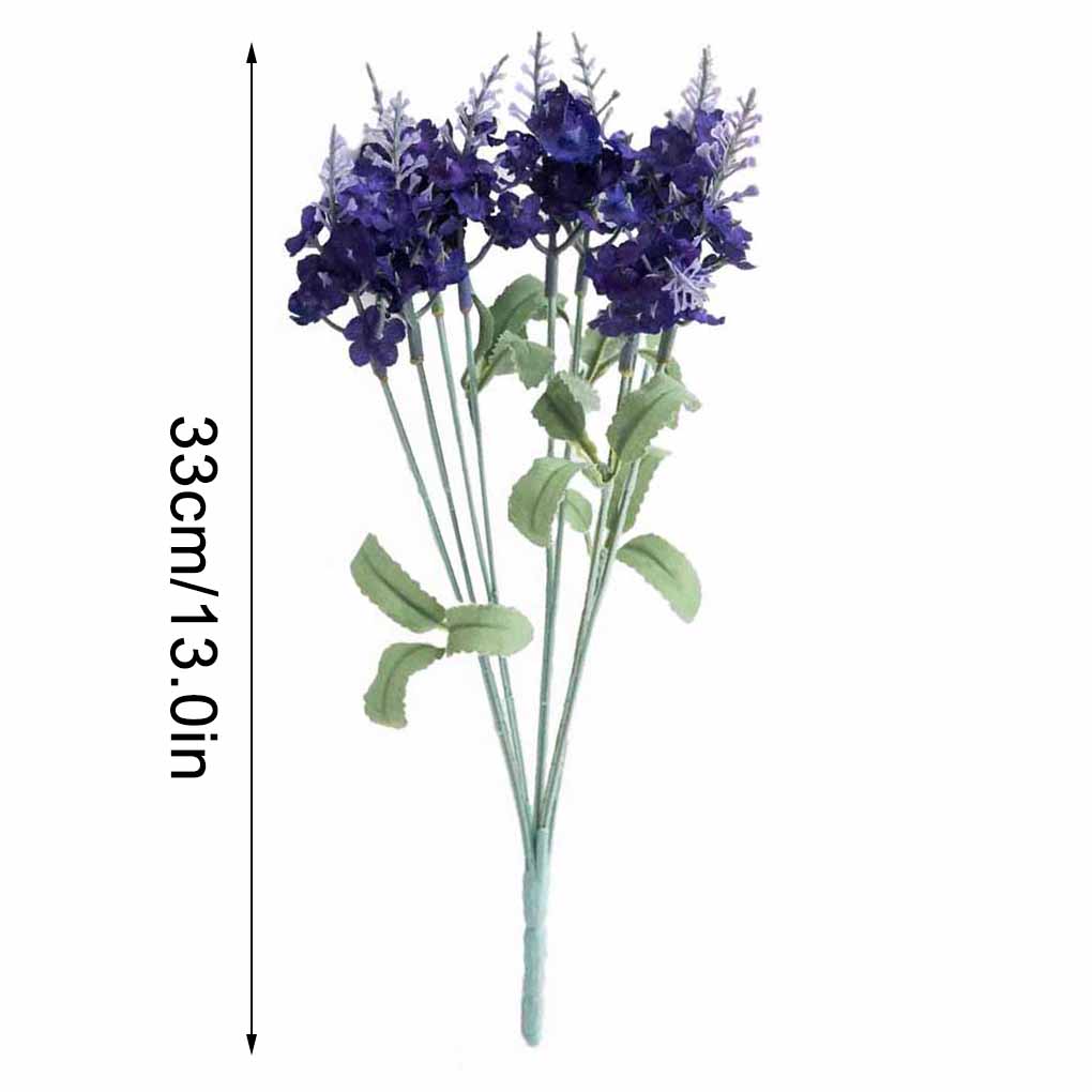 2pcs 10 Heads Artificial Lavender Plant Simulation Decor for Parties Home Bedroom Tool