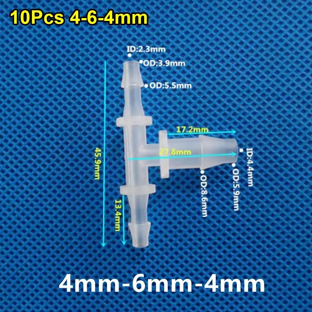 10Pcs 3-2-3mm To 14-10-14mm T-Type Tee Connector Varied Diameter Plastic 3 Way Connector PP PE Soft Hose Fittings