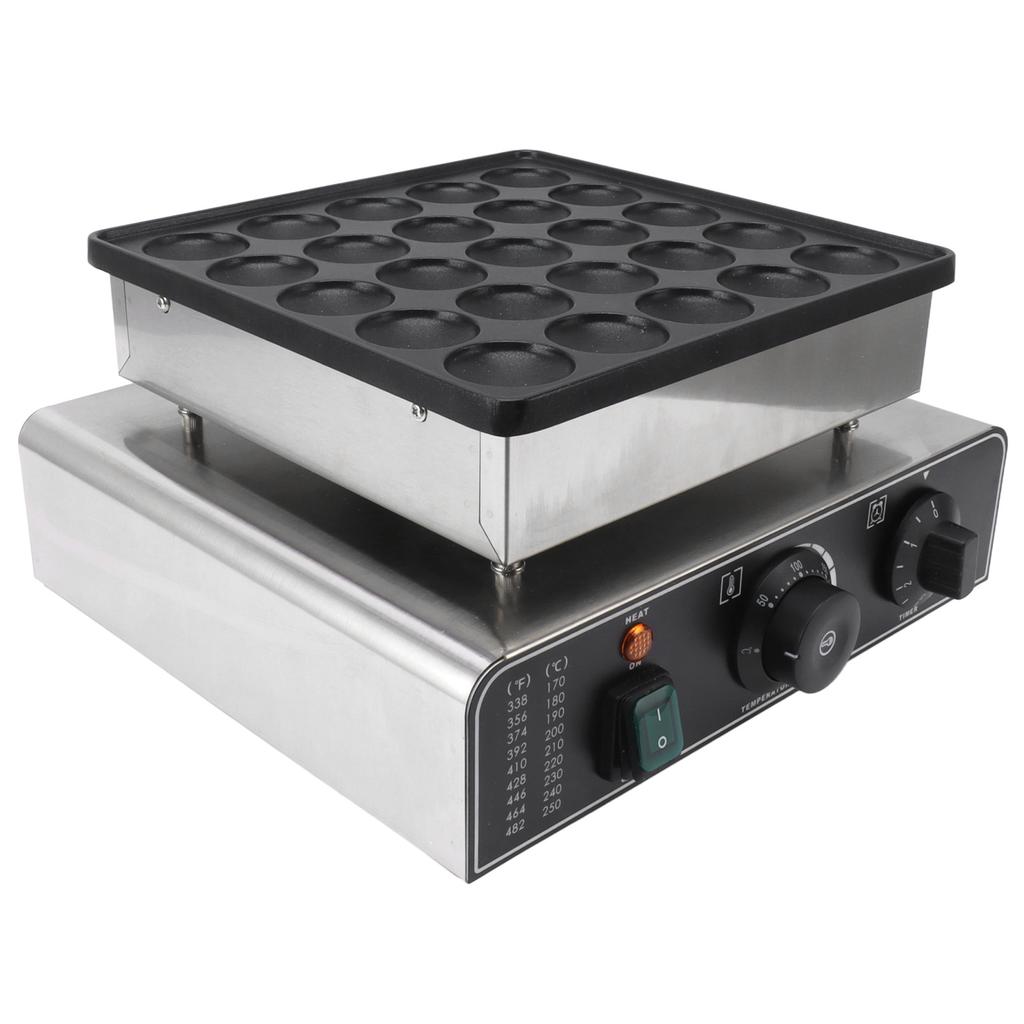 Mini Dutch Pancake Baker 850W 25PCS Non Stick Pie Muffin Waffle Maker Machine for Home Kitchen