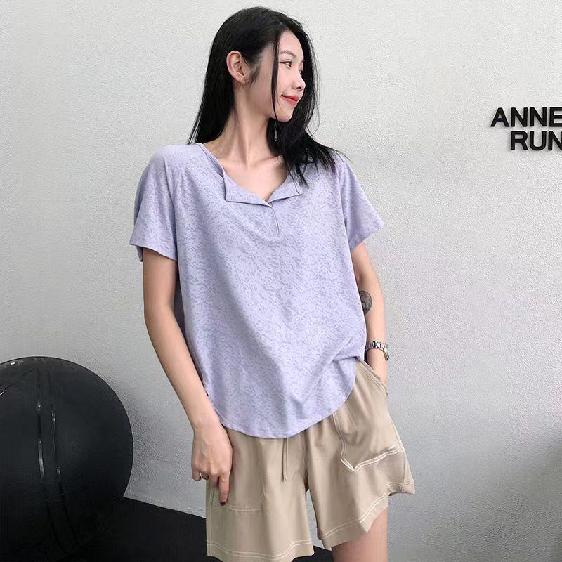 Women's Quick-Dry Short Sleeve Yoga Top - Loose Fit Summer Sports T-Shirt