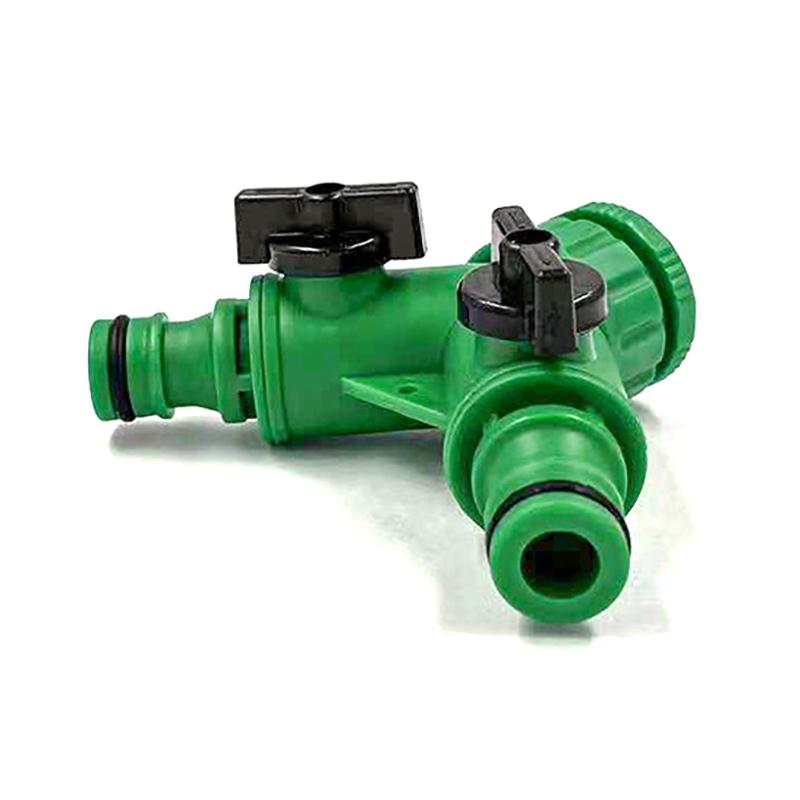 2-Way Garden Tap Water Splitter 1/2" 3/4" Female Thread Y Type Watering Adjustable Switch Controller Valve