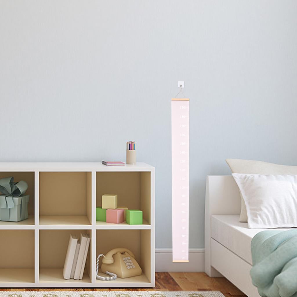 Decor Children's Room Hanging Ruler Height Growth Chart Removable Canvas Wall Baby