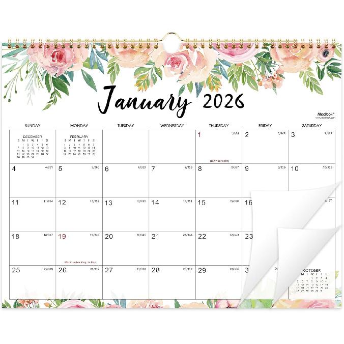 2026 Calendar - JAN 2026 - DEC 2026, 14.6'' X 11.4'', Wall Calendar 2026, Twin-Wire Binding, 12 Months Calendar, Premium Paper