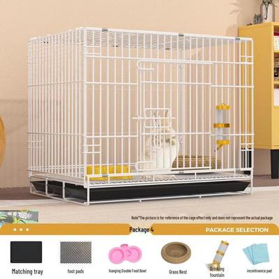 JINGRUIXIANG Large White Rabbit Cage with Accessories