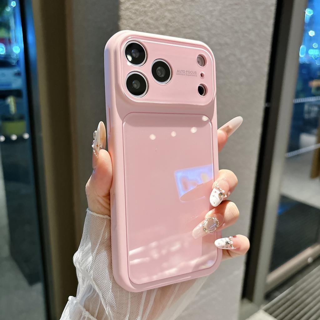 Simple and large window, suitable for Apple 17promax mobile phone case iPhone16 all-inclusive anti-drop case, solid color PC sheath.