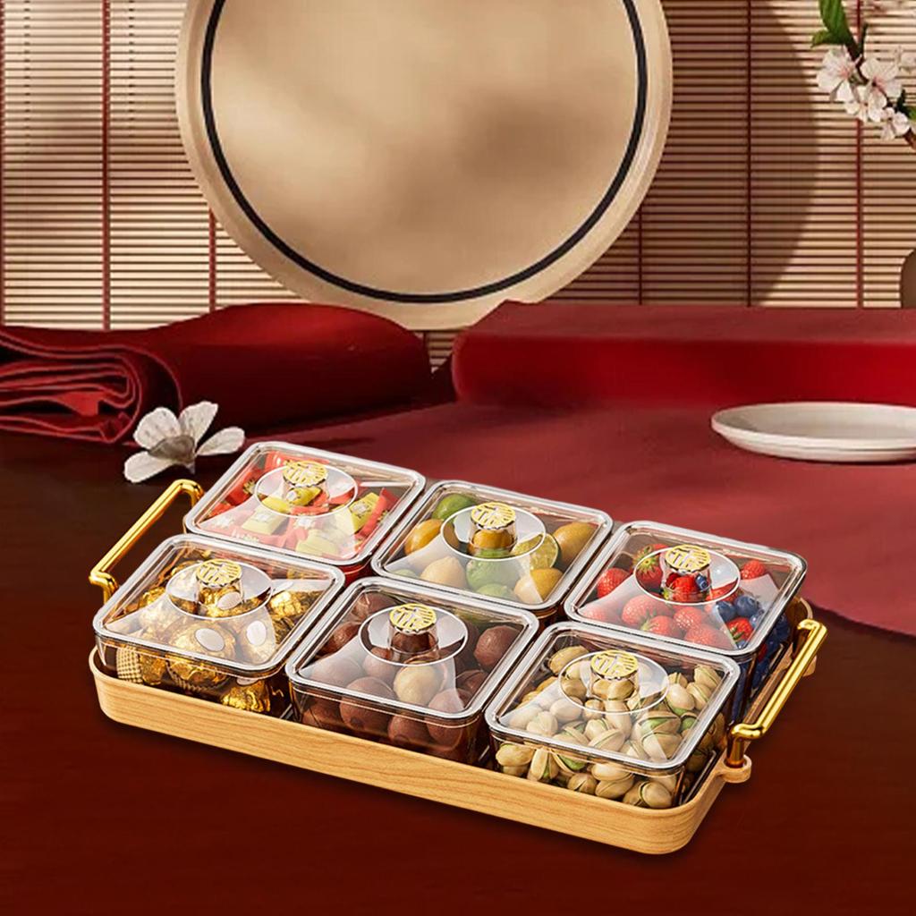 Divided Snack Serving Bowl Tray Dish Platter Appetizer Dessert Tray for Holiday Desktop Durable Multifunctional Accessory