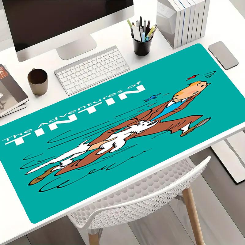 Das Abenteuer von Tim und Struppi Thema Mauspads, Rutschfeste Gummiunterseite, Multifunktionales Büro- & Heimdekor, Perfekt für die Personalisierung des Arbeitsplatzes.