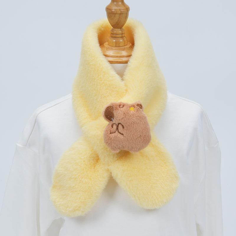 

Kids Cartoon Plush Scarf - Autumn/Winter Warm Neck Warmer for Girls & Boys